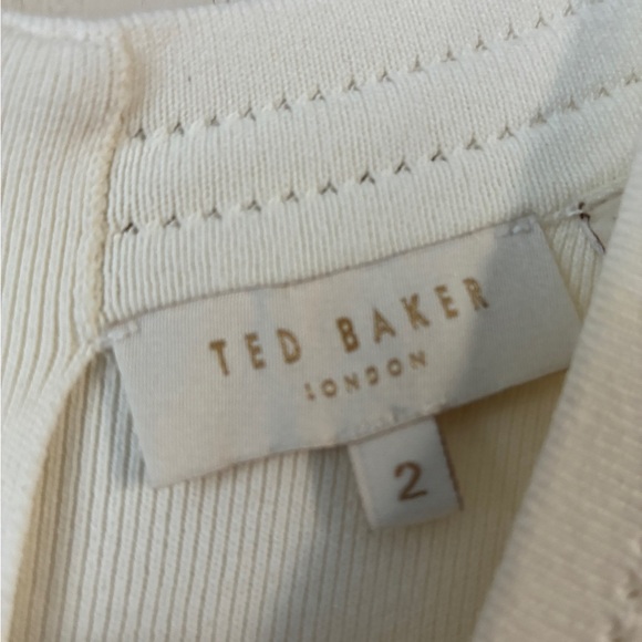 Ted Baker Cream Midi Dress with Button Detail - Picture 2 of 7